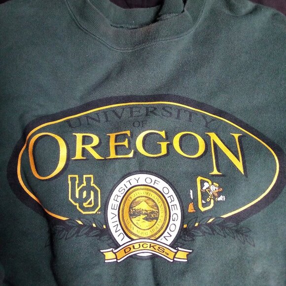 Vintage 90s Oregon Ducks Crewneck Sweatshirt - Picture 1 of 5